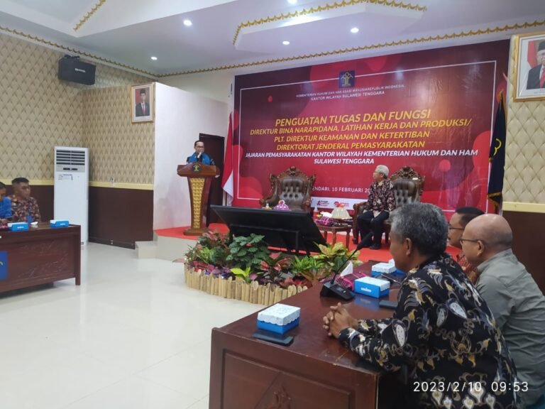 Direktur Keamanan dan Ketertiban Direktorat Jenderal Pemasyarakatan Berkunjung di Sultra Berikan Penguatan