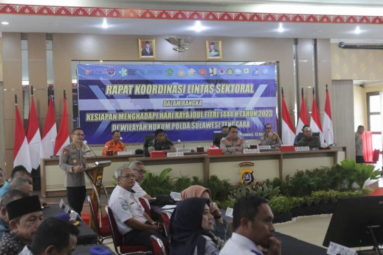 Tangani Arus Mudik Lebaran 2023 dan Kontrol Pengendalian Kenaikan Harga Bahan Pokok, Polda Sultra Gelar Rakor Lintas Sektoral