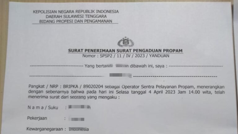 Merasa Jalan Ditempat Dugaan Kasus Perzinahan Istri dengan Oknum Pengusaha di Wakatobi dan Pencemaran Nama Baik, Pemuda ini Mengadu ke Bidpropam Polda Sultra