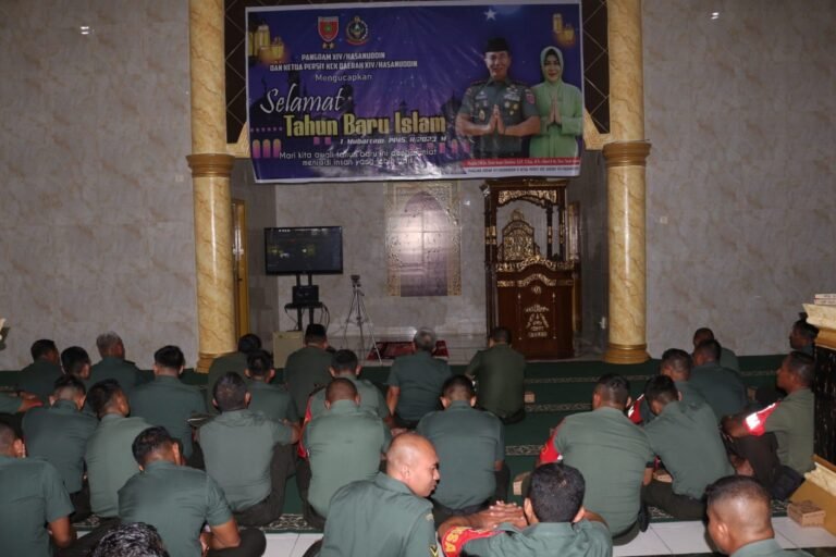 Kodim Kendari Peringati Tahun Baru Islam 1 Muharam Melalui Vicon Bersama Pangdam XIV Hasanuddin