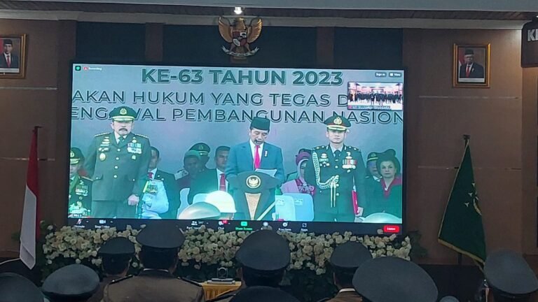 Presiden Jokowi Bertindak sebagai Inspektur Upacara pada Upacara Perayaan Hari Bhakti Adhyaksa ke 63, Kejati Sultra Ikuti via Virtual