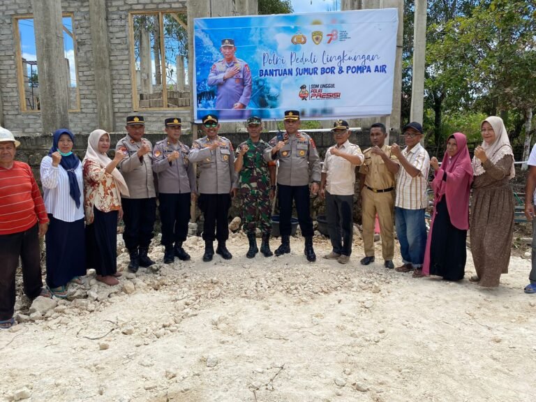Polri Peduli Lingkungan, Polres Buton Beri Bantuan Sumur Bor dan Pompa Air ke Masyarakat