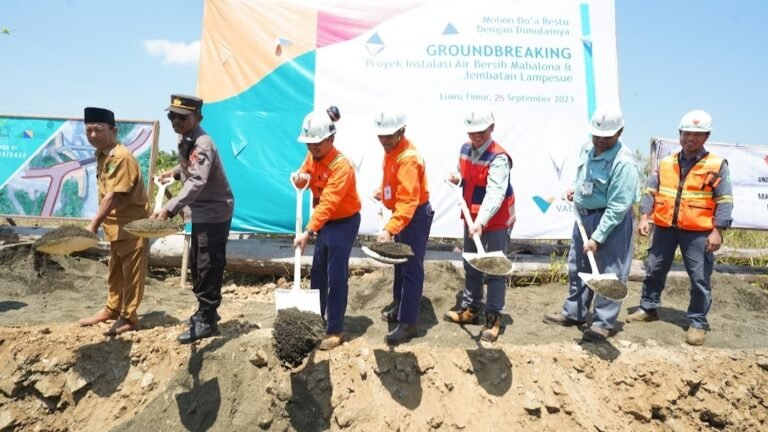 Libatkan Pekerja Lokal, PT Vale Bangun Proyek Instalasi Air Bersih dan Jembatan