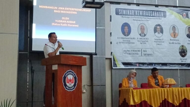 Picu Semangat Berwirausaha, Yusran Akbar ST Beri Kuliah Umum pada Mahasiswa UHO