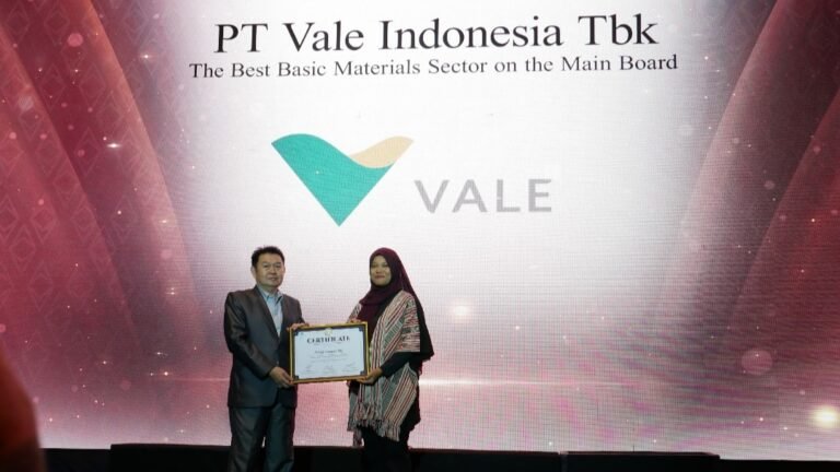 PT Vale Kembali Raih Penghargaan, CSA Awards 2023  Kategori The Best Materials Sector on the Main Board