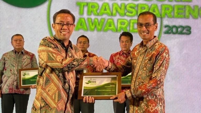 PT Vale Indonesia Raih Predikat “Leadership AA” dalam ESG Transparency and Disclosure Award 2023