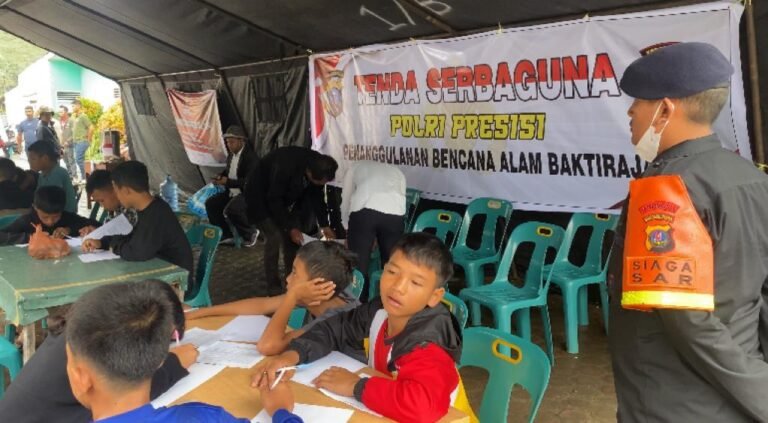 POLRI Peduli, Polda Sumut Dirikan Tenda Serba Guna Bantu Anak-Anak Korban Longsor Humbahas Ujian Semester