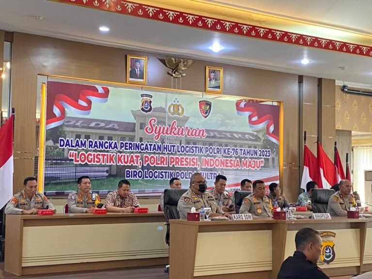 Wakapolda Sultra Mengikuti Perayaan Hari Ulang Tahun Ke-76 Logistik Polri, Melalui Sambungan Vicon