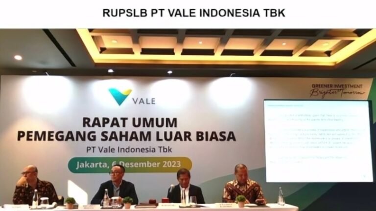 Rapat Umum Pemegang Saham Luar Biasa PT Vale, Berikut Komposisi Terbaru