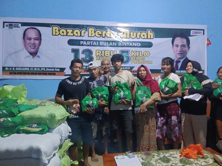 Bantu Masyarakat Konawe Selatan Peroleh Beras Murah dan Layak, DPW PBB Sultra Gelar Bazar Beras