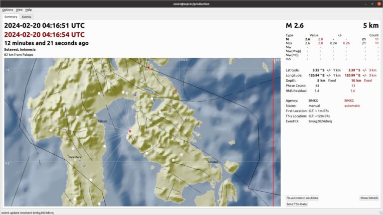 Kolaka Utara Dilanda Gempa Bumi 2,6 Magnitudo