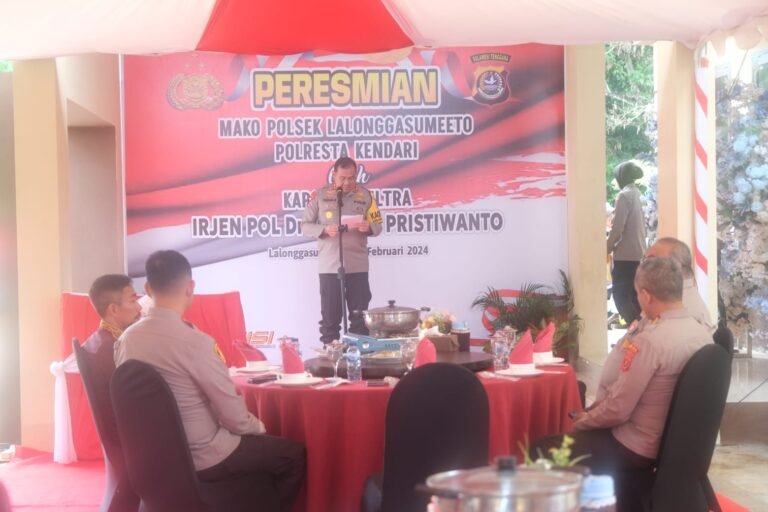 Resmikan Polsek Lalonggasumeeto, Kapolda Sultra Harap Personel Responsif dalam Melayani Masyarakat