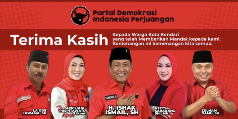 PDIP Kota Kendari Berhasil Raih 5 Kursi dan Tingkatkan Perolehan Suara