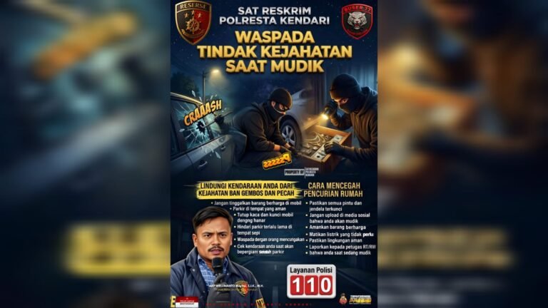 Polresta Kendari Imbau Warga Waspada Kejahatan saat Mudik Lebaran