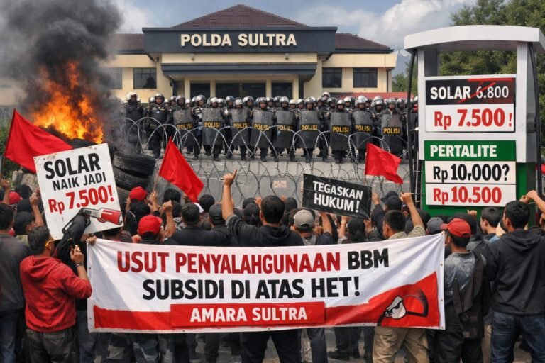 Demo AMARA Desak Polda Selidiki Dugaan BBM Subsidi Dijual di Atas HET