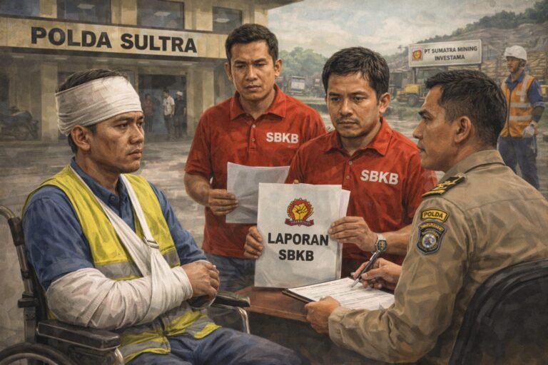 SBKB Laporkan PT SMI ke Polda Sultra Terkait Kecelakaan Kerja