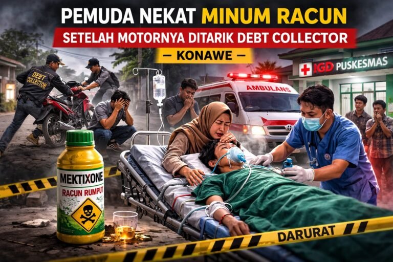 Motor Ditarik Debt Collector, Pemuda Konawe Diduga Minum Racun