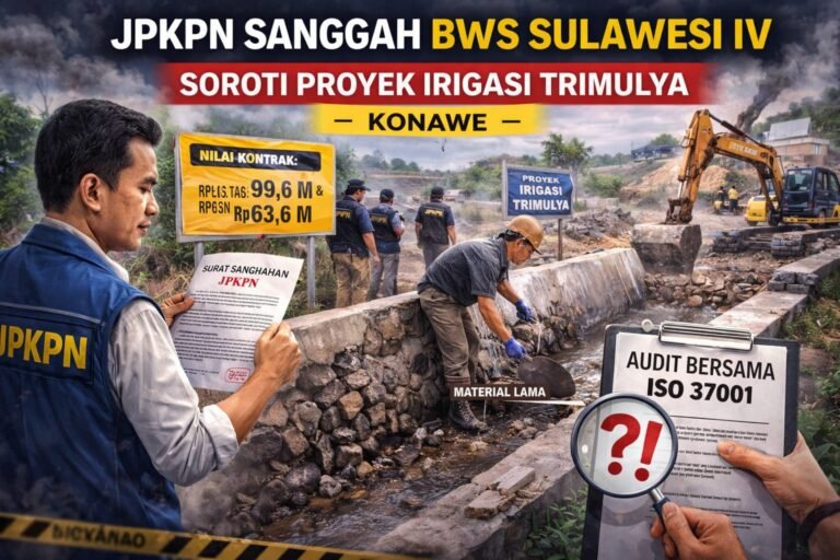 JPKPN Sanggah BWS Sulawesi IV, Soroti Proyek Irigasi Trimulya