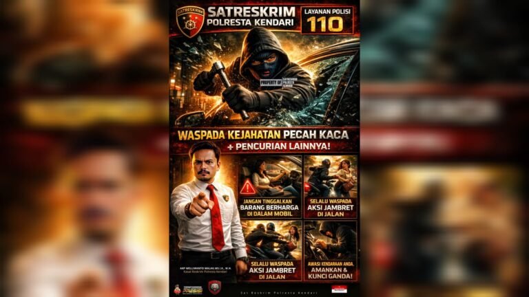 Polresta Kendari Imbau Warga Waspada Kejahatan Pecah Kaca dan Jambret