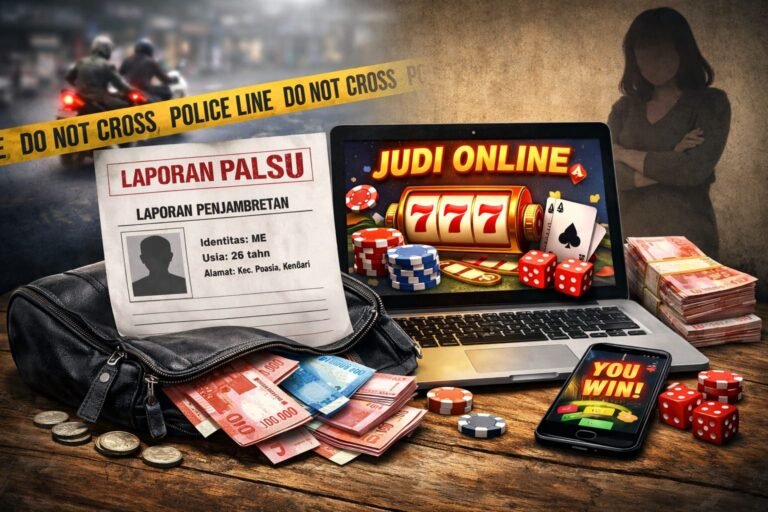 Pria Kendari Ngaku Dijambret, Ternyata Uang Habis Judi Online