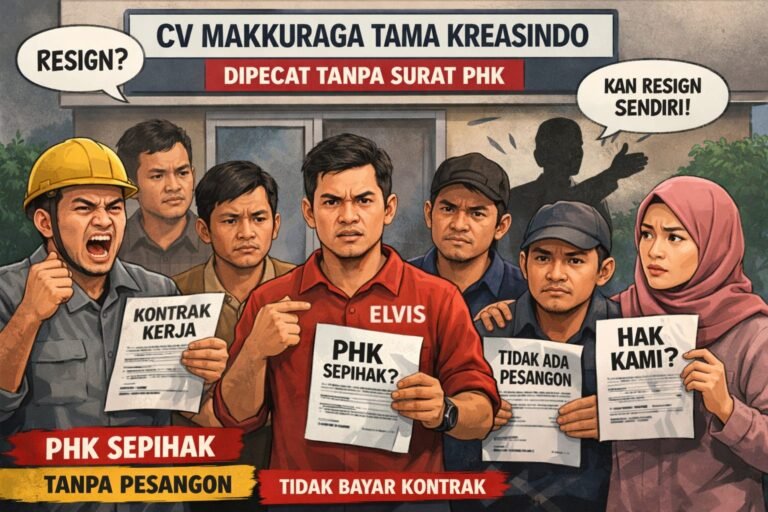 Enam Karyawan CV Makkuraga Diduga di PHK Sepihak