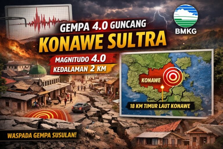 Gempa M4.0 Guncang Konawe Sultra, BMKG Imbau Warga Waspada