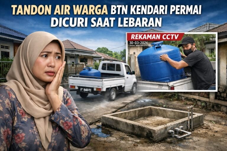 Tandon Air Warga BTN Kendari Permai Dicuri Saat Lebaran