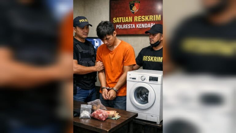 Curi Mesin Cuci Milik Keluarga untuk Beli Sabu di Kendari Berakhir Diamankan Polisi