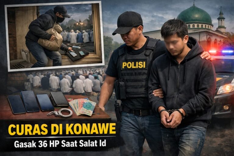 Curas Konawe Terungkap, Pelaku Gasak 36 HP saat Salat Id