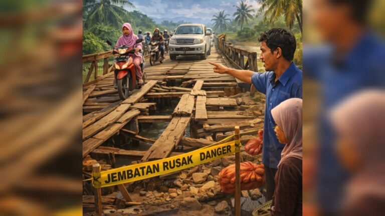 Jembatan Rusak di Bombana Ancam Keselamatan Warga Setiap Hari