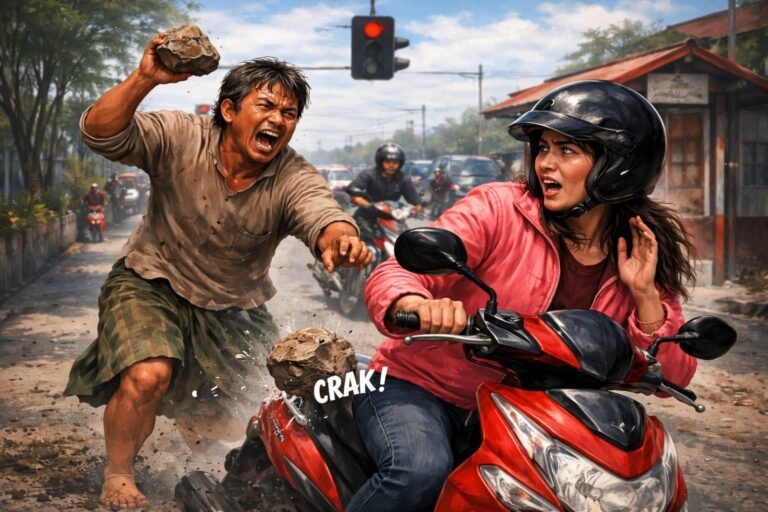 Pengemis Ngamuk di Lampu Merah Kendari, Pengendara Dikejar dan Dilempari Batu