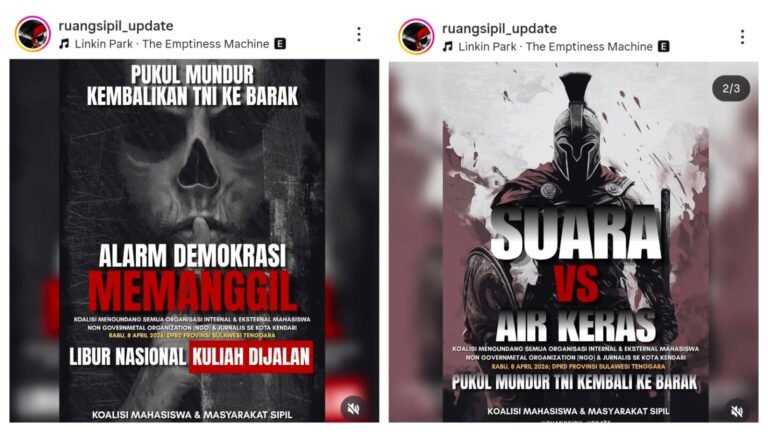 Aksi Mahasiswa Kendari Serukan Reformasi, Desak TNI Kembali ke Barak