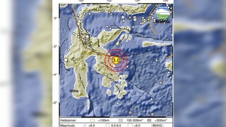 Gempa Magnitudo 3,1 Guncang Konawe Utara Sultra