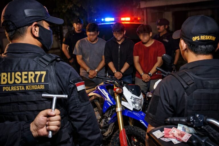 Buser77 Polresta Kendari Tangkap Komplotan Curanmor Spesialis Motor Trail