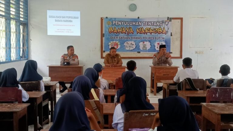 Polres Buton Edukasi Bahaya Narkoba di SMPN 18 Pasarwajo
