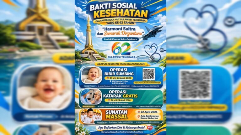 HUT Sultra 62, Pemprov Bakal Gelar Baksos Kesehatan Gratis