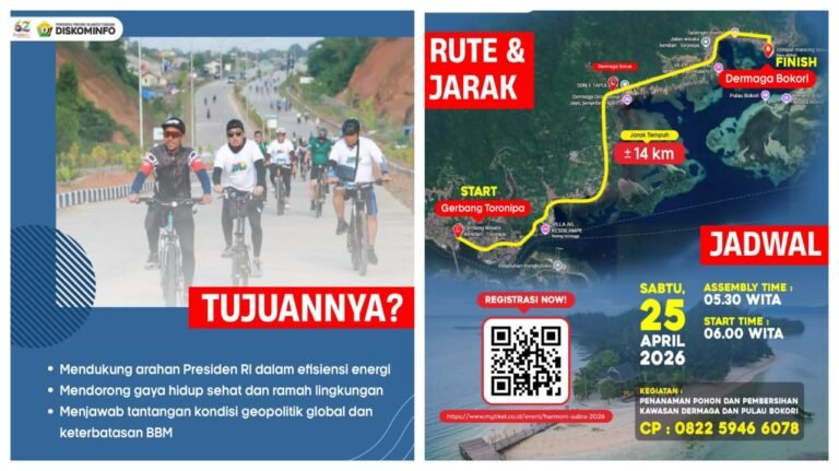 Yuk Ikuti Gowes HUT Sultra 2026 di Pulau Bokori, Target 1.000 Peserta