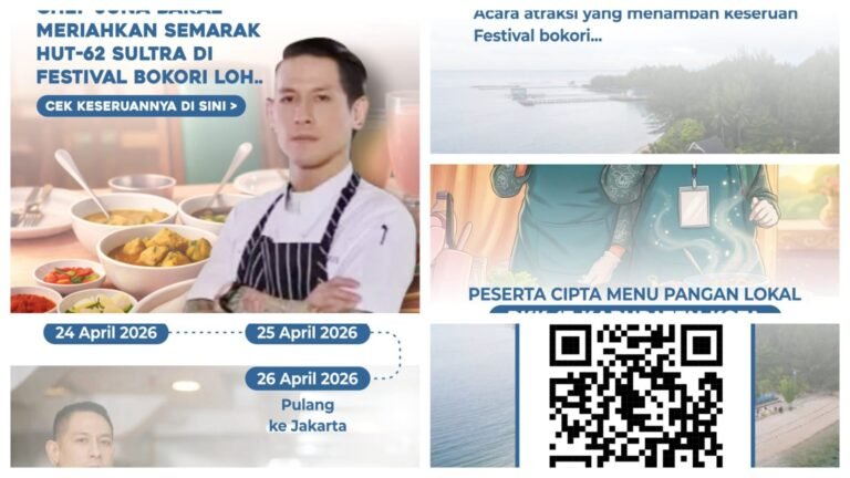 Chef Juna Meriahkan Festival Bokori, Lomba Menu Lokal Sultra Digelar