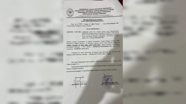 Rutan Kendari Klaim Napi Korupsi Eks Syahbandar Kolaka Keluar Sesuai Prosedur Sidang PK
