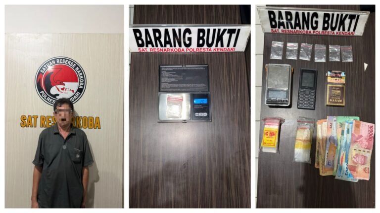 Polresta Kendari Tangkap Nelayan Konawe dengan 6 Paket Sabu