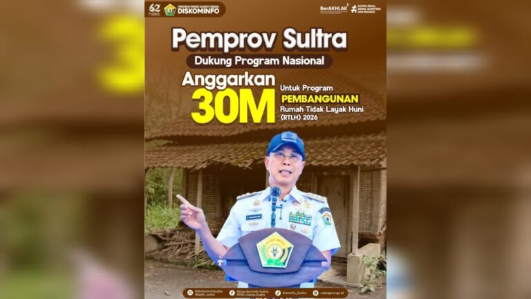Pemprov Sultra Anggarkan Rp30 Miliar Program RTLH 2026