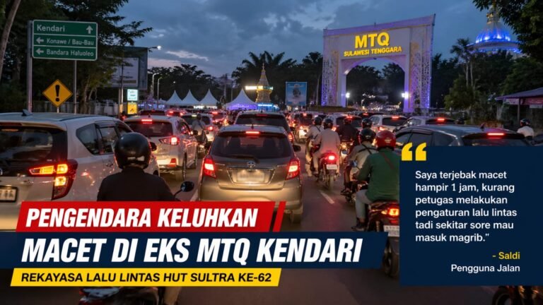 Pengendara Keluhkan Macet di Eks MTQ Kendari, Rekayasa Lalu Lintas Dipertanyakan