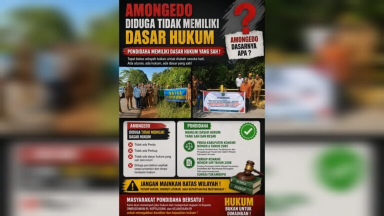 Kemendagri Didesak Tindak Polemik Batas Pondidaha–Amongedo Konawe