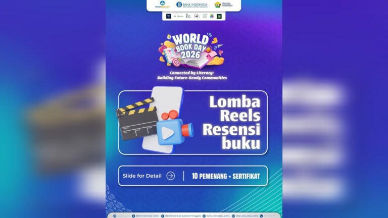Yuk Ikuti Lomba Reels Resensi Buku BI Sultra World Book Day 2026