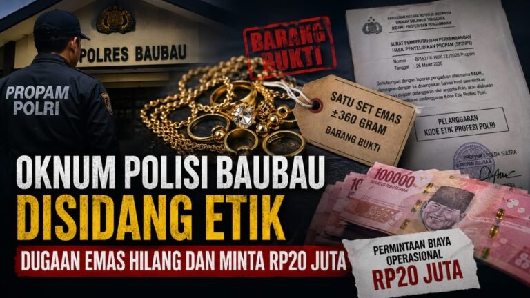 Oknum Polisi Baubau Diduga Hilangkan Emas dan Minta Rp20 Juta, Bakal Jalani Sidang Etik Polda