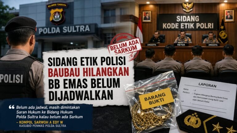 Sidang Etik Polisi Baubau Hilangkan BB Emas Belum Dijadwalkan