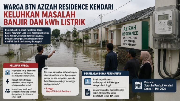 Warga Perumahan BTN Azizah Residence Kendari Keluhkan Masalah Banjir dan kWh Listrik
