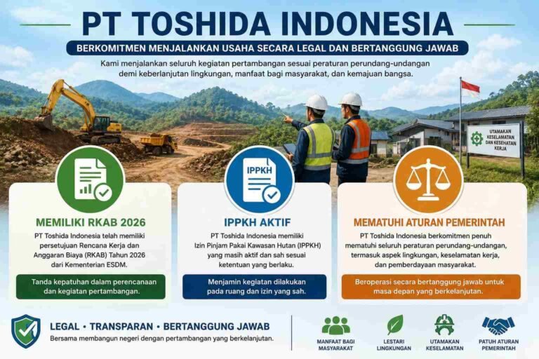 PT Toshida Indonesia Tegaskan IUP dan IPPKH Tambang Pomalaa Lengkap
