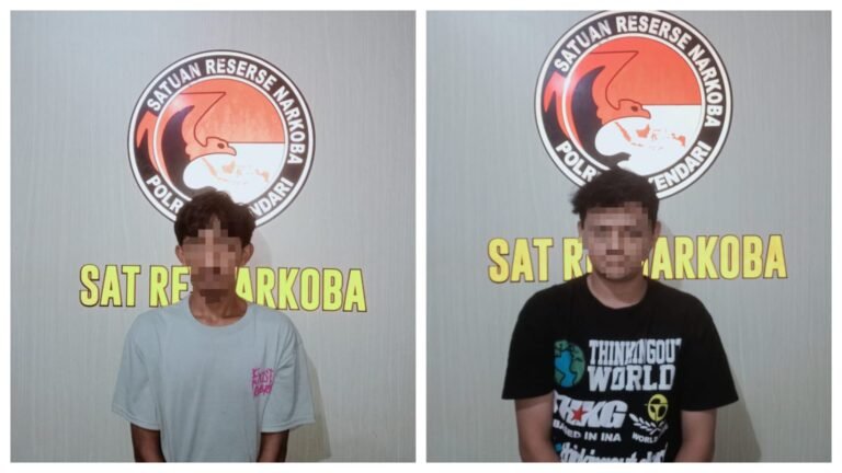 Dua Mahasiswa Ditangkap Satnarkoba Polresta Kendari Terkait Shabu