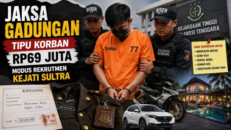 Jaksa Gadungan Tipu Korban Rp69 Juta, Modus Rekrutmen Kejati Sultra